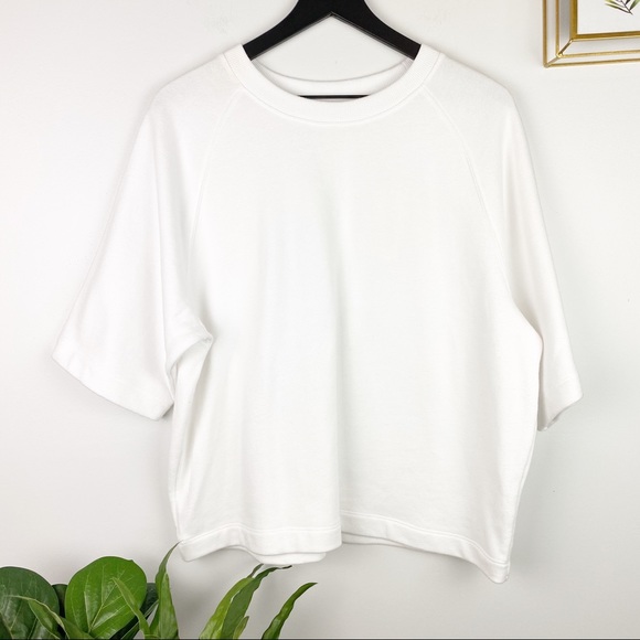 VINCE Raglan Sleeve Pullover White Medium - Picture 3 of 8